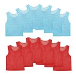Layway Pinnies Team Practice Vests for Child Youth Teen Adult,Mesh Scrimmage Jersey for Soccer Football Basketball,Set of 12/24 (Red-6 + Blue-6, Child/5-10 Years Old)