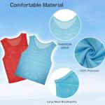 Layway Pinnies Team Practice Vests for Child Youth Teen Adult,Mesh Scrimmage Jersey for Soccer Football Basketball,Set of 12/24 (Red-6 + Blue-6, Child/5-10 Years Old)