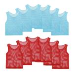 Layway Pinnies Team Practice Vests for Child Youth Teen Adult,Mesh Scrimmage Jersey for Soccer Football Basketball,Set of 12/24 (Red-6 + Blue-6, Child/5-10 Years Old)