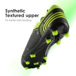 DREAM PAIRS Mens Sport Flexible Athletic Lace Up Light Weight Outdoor Cleats Football Soccer Shoes,Size 10,Black/Neon/Green,160859-M