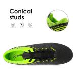 DREAM PAIRS Mens Sport Flexible Athletic Lace Up Light Weight Outdoor Cleats Football Soccer Shoes,Size 10,Black/Neon/Green,160859-M