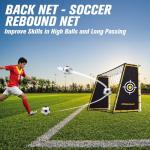 PodiuMax 4 in 1 Soccer Goal & Rebounder, 7x5ft Rebound Net with Upgrade Frame, Steel Ground Pass Net for Backyard Park Field, Soccer Kick Back Trainer for High Passing, Low Passing & Shooting Training