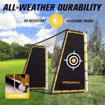 PodiuMax 4 in 1 Soccer Goal & Rebounder, 7x5ft Rebound Net with Upgrade Frame, Steel Ground Pass Net for Backyard Park Field, Soccer Kick Back Trainer for High Passing, Low Passing & Shooting Training