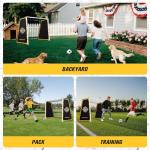 PodiuMax 4 in 1 Soccer Goal & Rebounder, 7x5ft Rebound Net with Upgrade Frame, Steel Ground Pass Net for Backyard Park Field, Soccer Kick Back Trainer for High Passing, Low Passing & Shooting Training