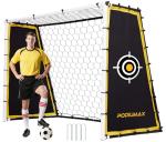 PodiuMax 4 in 1 Soccer Goal & Rebounder, 7x5ft Rebound Net with Upgrade Frame, Steel Ground Pass Net for Backyard Park Field, Soccer Kick Back Trainer for High Passing, Low Passing & Shooting Training