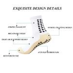 MIHAIR Men's Grip Soccer Socks Anti Slip Athletic Socks Non Slip Football Basketball Socks with Grip Pads2/4/6 (US, Alpha, One Size, Regular, Regular, 2black 2white)