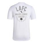 adidas Men's Los Angeles Football Club LAFC MLS Short Sleeve T-Shirt, White LAFC Small Logo, Medium