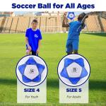 ELKCIP 6 Pack Classic deflated Soccer Balls Size 5 with Pump and Mesh Bag for Indoor Outdoor Lawn Game Training Practice Bulk Sport Gift for Teens Adults, Dark Blue, Size 5