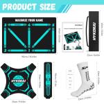 Soccer Training Mat With Instructional Video Improve Strength,Agility And Coordination Soccer Training Equipment For Footwork And Ball Mastery Non-Slip Silent Equipment For All Ages Football Footwork Mat