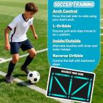 Soccer Training Mat With Instructional Video Improve Strength,Agility And Coordination Soccer Training Equipment For Footwork And Ball Mastery Non-Slip Silent Equipment For All Ages Football Footwork Mat