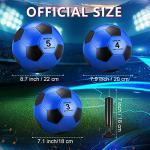 Deekin 6 Pcs Soccer Ball Bulk with Pump Size 5/4/3 Operation Christmas Soccer Ball for Indoor Outdoor Sport Practice Competition Sport Training Accessories for Youth Adults(Size 4,Colorful)