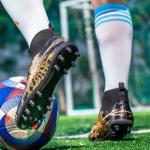 HRJR Men's Soccer Cleats Football Cleats for Unisex-Adult High-Top Spikes Shoes for Youth Big Boys Lightweight Professional Training Turf Outdoor Athletic Sneaker Black 6.5 Black 6.5