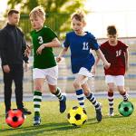 Deekin 6 Pcs Soccer Ball Bulk with Pump Size 5/4/3 Operation Christmas Soccer Ball for Indoor Outdoor Sport Practice Competition Sport Training Accessories for Youth Adults(Size 4,Colorful)