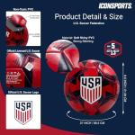 Icon Sports Officially Licensed US Soccer Federation Soccer Ball - USA90BL Red Size 5