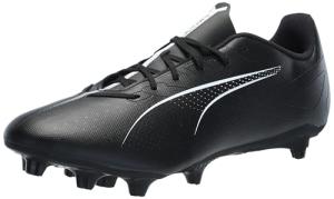 PUMA Men's Ultra 5 Play Firm, Artificial Ground Soccer Cleats Sneaker, Black White, 12
