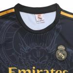 LeenBD Mbappe No #9 Madrid Special Gold Dragon Edition Kids Soccer Jersey Shirts Football Futbol Socks Set Youth Sizes (Black, 24 (6_7 Years Old))..