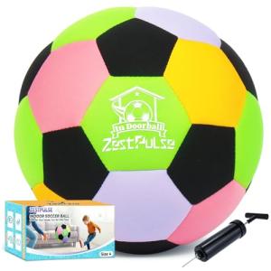 ZestPulse Soft Indoor Soccer Ball Size 4 - Fun Silent House Ball for Kids & Teens Indoor Dribble Training, for Boys Girls Ages 3-12