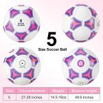 STEEFAN Soccer Ball Size 3/4/5 for Kids Outdoor Play,Color Change Soccer Stuff Official Size Ball with Needles Air Pump,Gift Idea for Kid Teen Boy Girl Junior and Men,Indoor Outdoor Game Soccer Ball