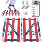 Soccer Training Mat with Video, Soccer Training Equipment Includes Premium Anti-Slip Soccer Socks Improve Coordination and Agility,Football Footwork Training Mat,Attached Action Tutorial Included
