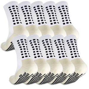 VoizVony 5 Pairs Soccer Grip Socks Men: Non Slip Grippy Socks for Football Basketball Sports