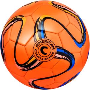 American Challenge Brasilia Soccer Ball – Sizes 5, 4, 3 & 2 – Youth & Adult Training Soccer Ball for Practice, Games & Grass Fields