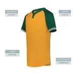 Augusta Sportswear Cutter+ Henley Jersey Gold/Dark Green M