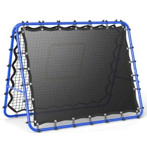 JIRTEMOT Soccer Rebounder Net, 2-Sided Football Trainer with Fast/Slow Rebound for Ball Control, Passing, Shooting, Portable Volleyball Practice Equipment for Youth & Adults, Easy Setup, 5FTx4FT