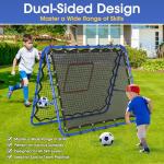JIRTEMOT Soccer Rebounder Net, 2-Sided Football Trainer with Fast/Slow Rebound for Ball Control, Passing, Shooting, Portable Volleyball Practice Equipment for Youth & Adults, Easy Setup, 5FTx4FT