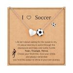P.BLAKE Soccer Necklace for Teen Girls, Sports Accessories Soccer Heart Pendant Christmas Birthday Jewelry Gifts for Women Girls Ages 8-12 Team Mom Player Coach Stuff