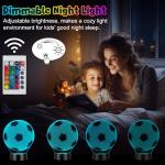 Linkax Soccer Gifts Stocking Stuffers for Kids Teens Boys Girls, Soccer Ball 3D Illusion Lamp Night Light Room Decor 16 Colors Change, Birthday Gifts for Grandkids Kids 6 7 8 9 10 11 12 Year Old Boy