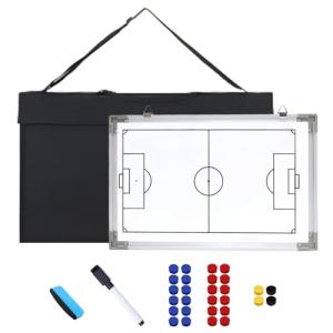35" x 24" Magnetic Soccer Coaching Whiteboard, Double-Sided Soccer Whiteboard, Large Waterproof Soccer Tactics Board with Marker Pen, Eraser, Bag Deal for Coaches, Soccer Fans, Youth Soccer Teams