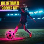Glow in the Dark Soccer Ball | Sports Gift for Girls Ages 6-15 | LED Light-Up Ball with 3 Extra Batteries and Pump | Pre-Installed Batteries | Size 5 | Indoor & Outdoor Fun Gift for Kids & Teens 8-15