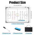 35" x 24" Magnetic Soccer Coaching Whiteboard, Double-Sided Soccer Whiteboard, Large Waterproof Soccer Tactics Board with Marker Pen, Eraser, Bag Deal for Coaches, Soccer Fans, Youth Soccer Teams