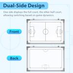 35" x 24" Magnetic Soccer Coaching Whiteboard, Double-Sided Soccer Whiteboard, Large Waterproof Soccer Tactics Board with Marker Pen, Eraser, Bag Deal for Coaches, Soccer Fans, Youth Soccer Teams