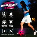 Glow in the Dark Soccer Ball | Sports Gift for Girls Ages 6-15 | LED Light-Up Ball with 3 Extra Batteries and Pump | Pre-Installed Batteries | Size 5 | Indoor & Outdoor Fun Gift for Kids & Teens 8-15