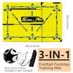 Soccer training mat,Soccer training equipment accessories for All Ages to Improve Speed Strength Agility and Coordination,Anti-Slip/Silent Mat (Yellow)