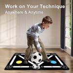 Soccer Training Mat: Soccer Training Equipment for Footwork and Ball Mastery, Football Training Mat with Anti-Slip & Noise-Reducing, Football Footwork Mats for Boys and Girls (35in*23in)