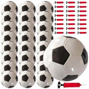 uDecor 25 Pack Soccer Balls with Pump Sets for Operation Christmas Child - Official Size 5 Soccer Ball and Pump, Ideal for OCC Shoeboxes, Soccer Coaches, Fans, Moms, and Charity Donation