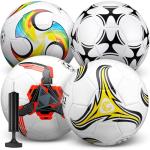 Tradder 4 Pack Operation Christmas Soccer Ball with Pump Deflated Soccer Balls Bulk for Outdoor Indoor Training Sport Gift for Kids Boys Youth Teens Adult Charity Donation(Mixed Style,Size 4)
