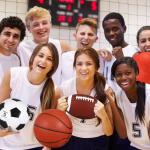 Lenwen 4 Pcs Sports Balls Set, Include Official Size Basketball Soccer Football Playground Ball Pump Equipment Bag for Teen Adult Christmas Ball Gifts(Brownish Red)