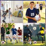 Tradder 4 Pack Operation Christmas Soccer Ball with Pump Deflated Soccer Balls Bulk for Outdoor Indoor Training Sport Gift for Kids Boys Youth Teens Adult Charity Donation(Mixed Style,Size 4)