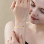 Miss Chipmunk Soccer Infinity Bracelets for Girls Women,14K Gold Plated Sport Accessories Birthday Christmas Jewelry Gifts for Women Mom Teen Girls(1-Soccer,Gold)