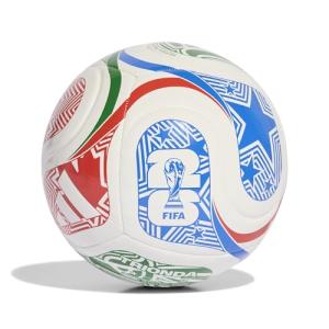 adidas Unisex-Adult World Cup Soccer Ball, White/Vivid Red/Glory Blue/Green, 3