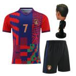 Kids Soccer Jersey for Boys Girls Youth Uniform with Doll Football Shirt Birthday Gift Set (US, Age, 7 Years, 8 Years, red)