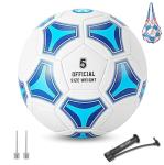 STEEFAN Blue Soccer Ball Size 3/4/9 for Kids Outdoor Play,Color Change Soccer Stuff with Carry Net,Official Size Ball,Needles and Air Pump,Gift Idea for Kid Teen Boy Girl Junior and Men Women