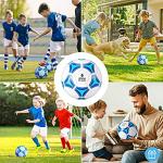 STEEFAN Blue Soccer Ball Size 3/4/9 for Kids Outdoor Play,Color Change Soccer Stuff with Carry Net,Official Size Ball,Needles and Air Pump,Gift Idea for Kid Teen Boy Girl Junior and Men Women