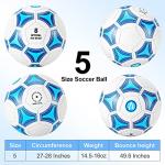 STEEFAN Blue Soccer Ball Size 3/4/9 for Kids Outdoor Play,Color Change Soccer Stuff with Carry Net,Official Size Ball,Needles and Air Pump,Gift Idea for Kid Teen Boy Girl Junior and Men Women
