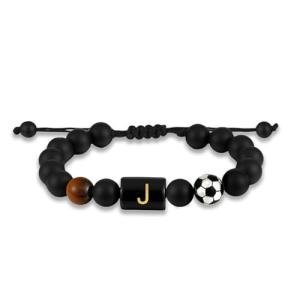 Soccer Gifts for Boys Men Kids Coach Players Initial with A-Z Letter Soccer Beaded Bracelets for Boys Lovers Accessories Stuff Adjustable 5.5''-10'' Jewelry Gifts
