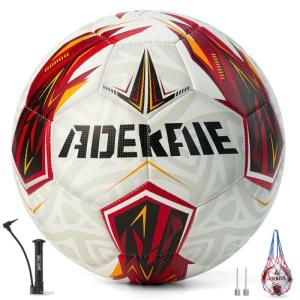 Soccer Ball Size 5 for All Age Indoor Outdoor Practicing, PU Official Size Soccer Ball, Soccer Gift for Boys Girls Youth Adults College Team, Ideal with Pump and Carry Net