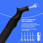 SPORTBIT Ball Pump for Sports Balls - Push & Pull Inflating System - Hand Pump for All Exercise Balls - Volleyball Pump, Basketball Inflator, Football & Soccer Ball Air Pump - Goes with 5 Needles Set